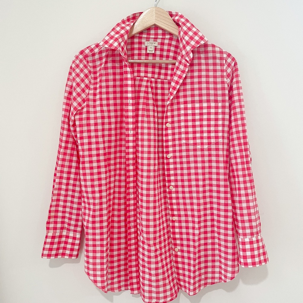 NWOT Jcrew red gingham button down